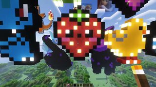 How to Build A Cute Strawberry in Minecraft 1.19 Pixel Art Tutorial - 24/7 SMP Java Bedrock Shaders
