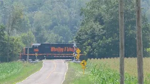 Wheeling & Lake Erie Mixed Fright Train From Creston, Ohio July 25, 2023