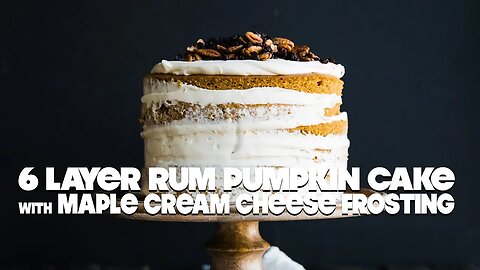 Layered Rum Pumpkin Cake Recipe with Maple Cream Cheese Frosting