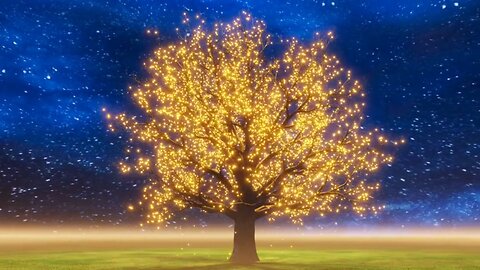 Find Peace & Sleep Instantly with Calming Music | Tree with Lights & Stars | Stress Relief