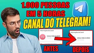 Como adicionar 1000 inscritos no CANAL do telegram!