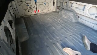 What 90 hours of work on a Ford Transit Van looks like.