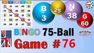 75 Ball - BINGO Caller - Game#76 - English American