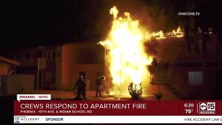 Flames rip through Phoenix apartments, displacing ten people