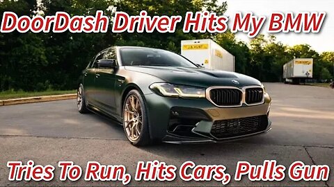 @DoorDash Driver Hits My BMW From Back, Tries To Run, Hits More Cars, Pulls Gun On Las Vegas BLVD!