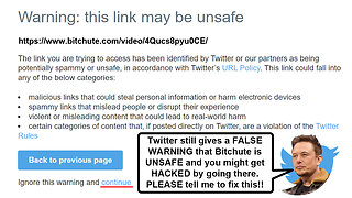 Bitchute Bank Funds Held & Twitter still gives a BS Warning for Bitchute links! 😠😤😡🤬