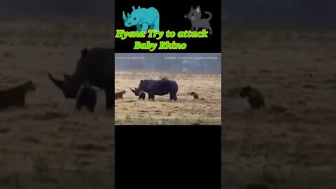 Hyena Try to attack Baby Rhino 2022 🦏#youtubeshorts #shorts #shortvideo