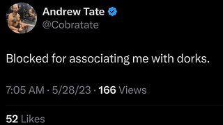 Andrew Tate Blocks Jon Zherka and calls him a dork