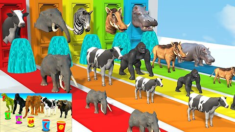 Choosing the Right Drink and Crossing Fountain with Wild Animal Game hewan warna warni lagu