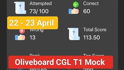 Oliveboard SSC CGL Tier 1 Mock 22-23 April Analysis #ssc #oliveboard #mews