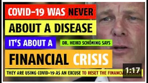 Covid-19 was never about a disease; it is about a financial crisis says Dr. Heiko Schoning