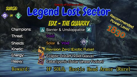 Destiny 2 Legend Lost Sector: EDZ - The Quarry on my Strand Warlock 4-29-23