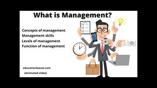 What is management? Concept of Management, Levels of management (animated video)