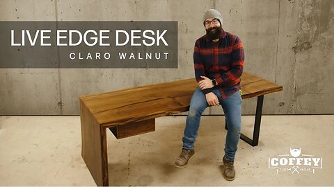 Modern Live Edge Walnut Desk