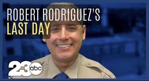California Highway Patrol Officer Robert Rodriguez celebrates last day at 23ABC