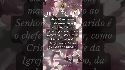 Efésios 5,22-23 - As mulheres sejam submissas a seus maridos, como ao Senhor, pois o marido é o...