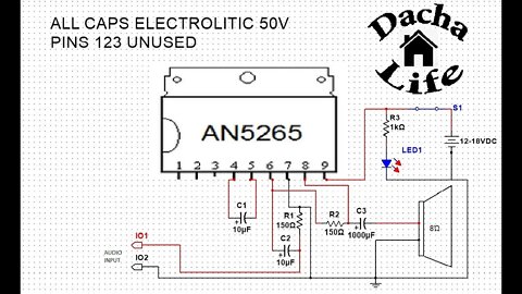 How to make an amplifier using AN5265 recovered from an old tv