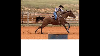 Barrel racing in the Youth Rodeo at the Cowboy Church