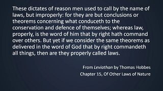 Hobbes quote: are Laws of Nature just theorems?