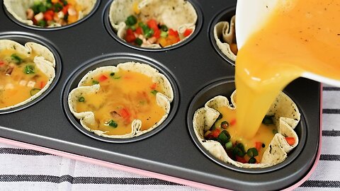 Pour the eggs into the muffin pan and the results will be amazing! Simple and delicious