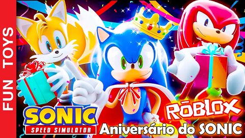 Fui na festa de aniversário do SONIC no ROBLOX e eu que ganhei PRESENTES - Sonic Speed Simulator #2