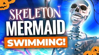 Mermaid Skeleton Swimming Underwater - Get Ready for Halloween