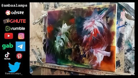 Oil on Canvas, this is what to do with a painting you don't like, abstract Art Demo "Not Not Easter"