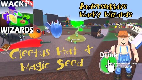AndersonPlays Roblox Wacky Wizards [SAVING☀️] Update - Cleetus Hat and Magic Seed New Ingredients