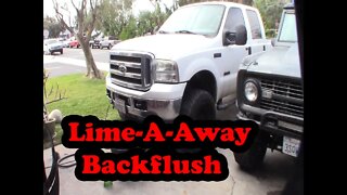 Powerstoke 6.0 Oil Cooler Lime-A-Away backflush Ford F-250 F-350 coolant flush Lots of rust debris.