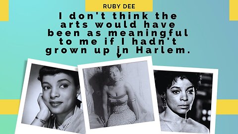 The BEST interview given by Ruby Dee - P1