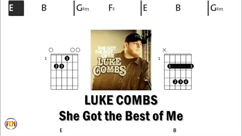 LUKE COMBS She Got the Best of Me - (Chords & Lyrics like a Karaoke) HD