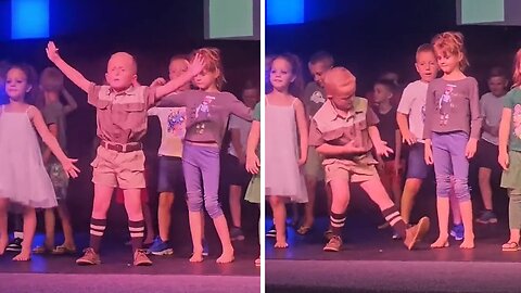 Confident Kid Has A Blast Dancing On A Stage