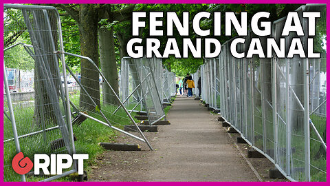 A walk along Dublin's Grand Canal which is currently encased in fencing.