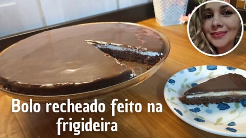 Delicioso e fofinho bolo recheado feito na frigideira. #cafedamanhanafrigideira