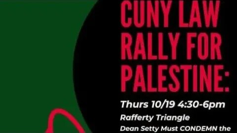The @CUNYLaw Rally for #palestine at the Rafferty Triangle LIC Queens 10/19/23