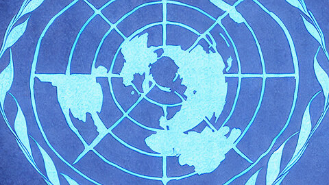 United Nations logo pounding