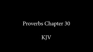 Proverbs Chapter 30 KJB