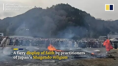 Fire walkers pray for peace at ceremony on Japan’s Mount Takao