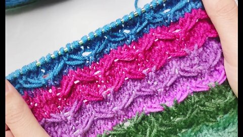 🧶How to knit butterfly stitch simple tutorial