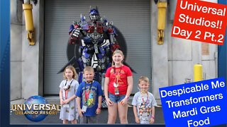 Universal Studios Spring Break 2021 Day 2 pt 2 | Transformers | Mardi Gras | Despicable ME | Food!