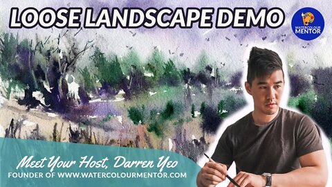 Abstract Loose Landscape Watercolour Painting To Get You Started!