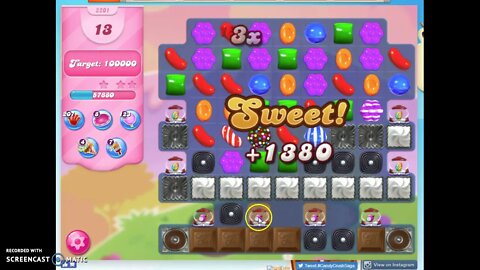 Candy Crush Level 2201 Audio Talkthrough, 1 Star 0 Boosters