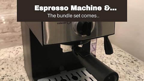 Espresso Machine & Cappuccino Maker with Milk Steamer- 7 pc All-In-One Barista Bundle Set w/Bui...