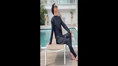 BUSHRA Burkini Long Mujer Muslim Swimwear 3 PCS Abaya Dubai Arabic Women Swimsuits #Shorts