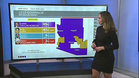 Arizona Governor race breakdown with 55% reporting