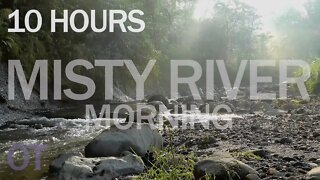 Misty River Morning | Flowing water | nature sounds for relaxation | meditation | Nature Ambience