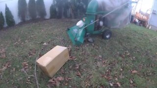 HOW TO MAKE YOUR OWN LEAF VAC HOSE Billy Goat 10HP Walk Behing Leaf Vacuum Experiment