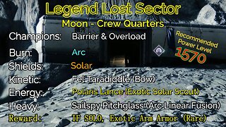 Destiny 2 Legend Lost Sector: Moon - K1 Crew Quarters on my Titan 11-1-22