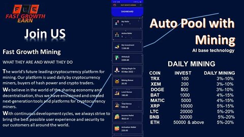 Fast Growth Earn Earning System. #AutoPool #Mining #Income