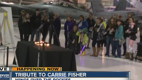 Fans hold Carrie Fisher vigil at Wings Over the Rockies Air & Space Museum in Denver